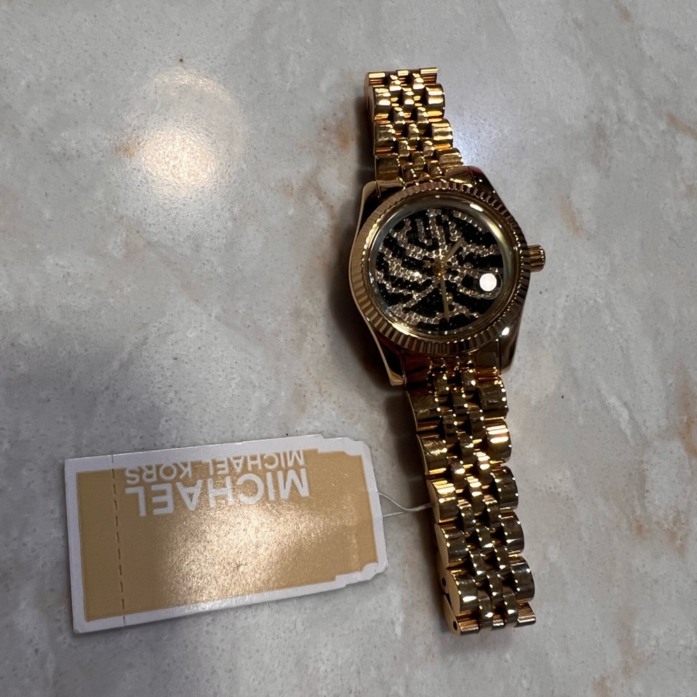 Petite Lexington Exotic Pave-Encrusted Zebra Ladies Watch